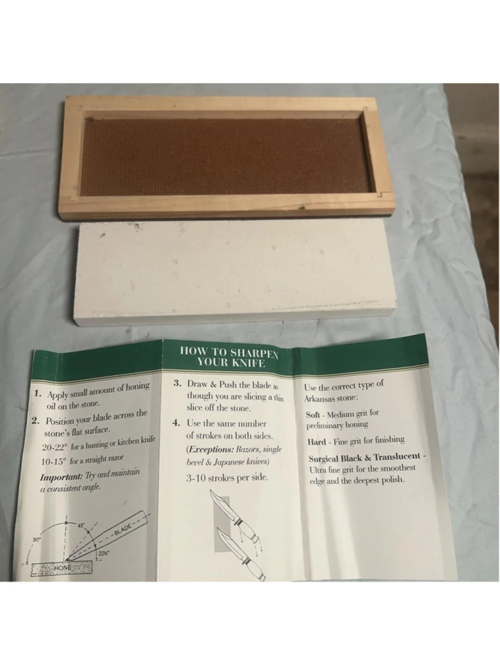 Best Sharpening Stones Hard Arkansas Knife Stone Brown Wood Box Manual Oil